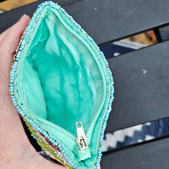 Hand Beaded Mini Coin Purse - Wallet - Picture 3 of 5